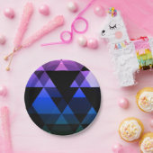 Assiettes En Carton Conception pourpre, verte et bleue de triangle (Fête)