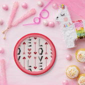 Assiettes En Carton Conception romantique Flèche, Cœur & Amour (Fête)