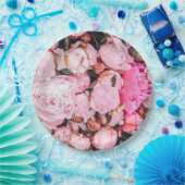 Assiettes En Carton Conception rose de partie de pivoine (Fête)