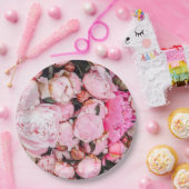 Assiettes En Carton Conception rose de partie de pivoine (Fête)