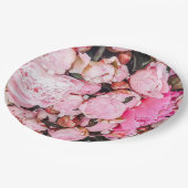Assiettes En Carton Conception rose de partie de pivoine (Angle)