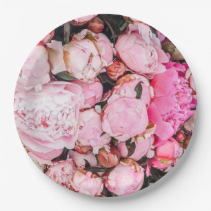 Assiettes En Carton Conception rose de partie de pivoine