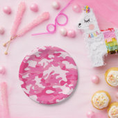 Assiettes En Carton Conception rose et blanche de Camo (Fête)