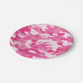 Assiettes En Carton Conception rose et blanche de Camo (Angle)