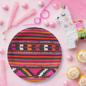 Assiettes En Carton Conception rose indienne indigène de texture (Fête)