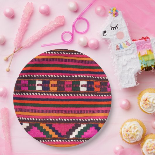 Assiettes En Carton Conception rose indienne indigène de texture (Fête)