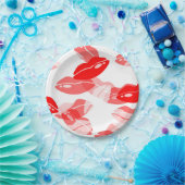 Assiettes En Carton Conception rouge de lèvres d'amour de baiser (Fête)