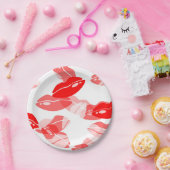 Assiettes En Carton Conception rouge de lèvres d'amour de baiser (Fête)