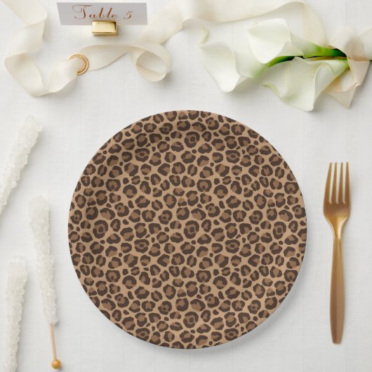 Assiettes En Carton Conception Série Léopard Classique 12 (Mariage)