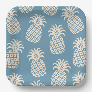 Assiettes En Carton Conception Tropicale Twist Ananas