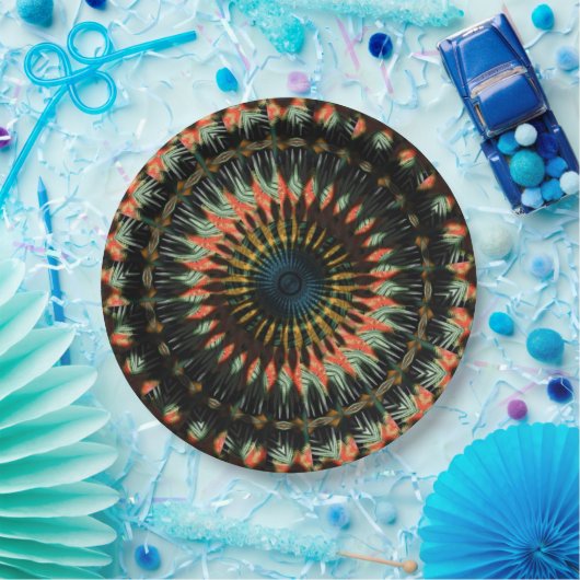 Assiettes En Carton Conception turquoise d'une caméra de rotation oran (Fête)