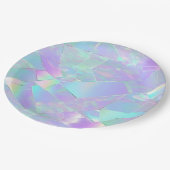 Assiettes En Carton Conception turquoise et violette Iridescente (Angle)