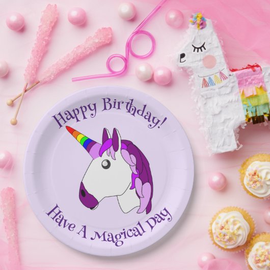 Assiettes En Carton Conception Unicorn personnalisée (Fête)
