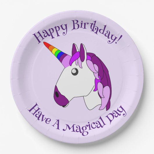 Assiettes En Carton Conception Unicorn personnalisée (Devant)