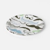 Assiettes En Carton Conception verte, bleue et noire de moustache (Angle)