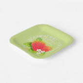 Assiettes En Carton Conception verte de fraise. (Angulaire)