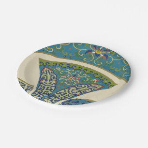 Assiettes En Carton Conceptions bleues d'Oriental avec les visages de