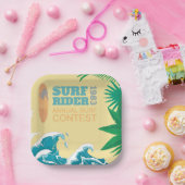 Assiettes En Carton Concours de Surf surf Rider |1983 (Fête)
