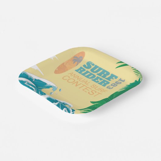 Assiettes En Carton Concours de Surf surf Rider |1983 (Angulaire)