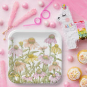 Assiettes En Carton Coneflowers Watercolor (Fête)