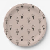 Assiettes En Carton Cones de crème glacée Brown au chocolat (Devant)