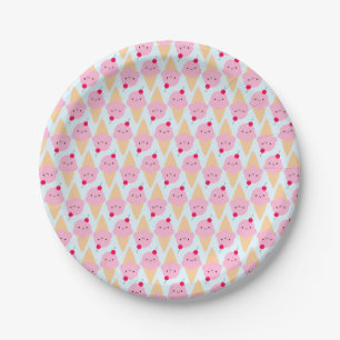 Assiettes En Carton Cônes de crème glacée Kawaii
