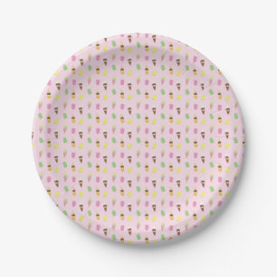 Assiettes En Carton Cônes de crème glacée mignonne, blocs de glace Pop