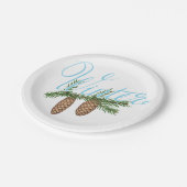Assiettes En Carton Cônes de pin d'hiver (Angle)