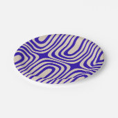 Assiettes En Carton Confaab Abstrait Boho MidCentury bleu Cobalt (Angle)