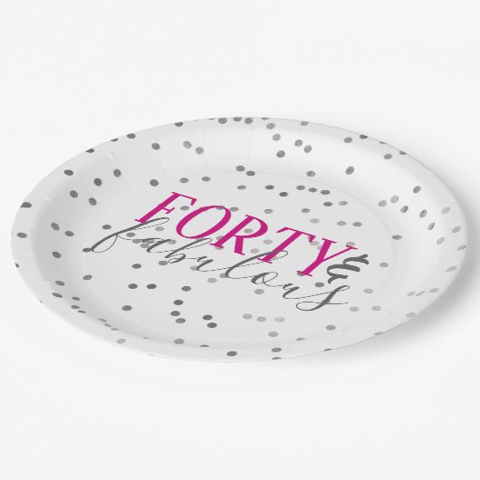 Assiettes En Carton Confetti 40 et fabuleux Plaques de fête d'annivers (Angle)