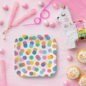 Assiettes En Carton Confetti Colorée Pois Fête des Enfants (Fête)