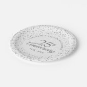 Assiettes En Carton Confetti du 25e anniversaire du Mariage (Angle)