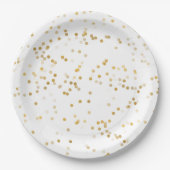Assiettes En Carton Confetti en or blanc (Devant)