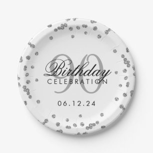 Assiettes En Carton Confetti, Parties scintillant d'anniversaire d'Arg