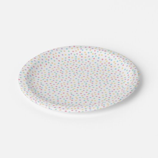 Assiettes En Carton Confetti Pastels (Points) (Angle)