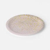 Assiettes En Carton Confetti rose et or bleu Confetti (Angle)