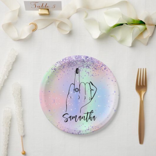 Assiettes En Carton Confetti Sparkly Bachelorette Party | Fête nuptial (Mariage)