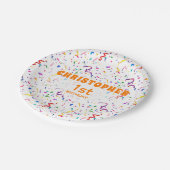 Assiettes En Carton Confetti & Sprinkings plaques de papier d'annivers (Angle)