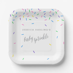 Assiettes En Carton Confetti Sprinkles Baby Sprinkle Invitations