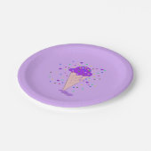 Assiettes En Carton Confetti violet cône de glace (Angle)