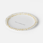 Assiettes En Carton Confettis Dorés Élégance Glamour Points Plaques Bl (Angle)