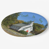 Assiettes En Carton Confiance en Dieu Eglise (Angle)