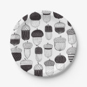 Assiettes En Carton Conflit de Doodle motif d'automne (Devant)