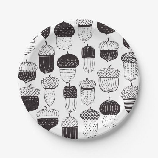 Assiettes En Carton Conflit de Doodle motif d'automne (Devant)