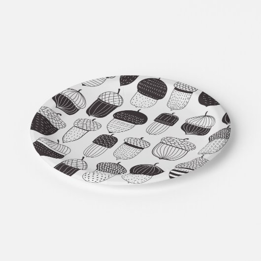 Assiettes En Carton Conflit de Doodle motif d'automne (Angle)