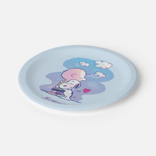 Assiettes En Carton Confort et sécurité | Charlie & Snoopy Hug (Angle)