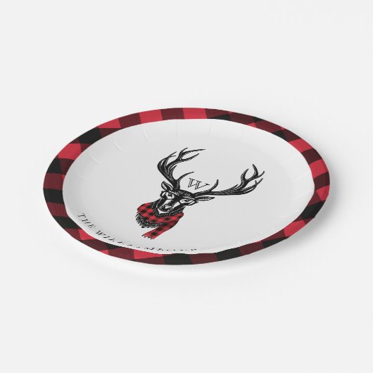 Assiettes En Carton Confortable et chaleureux | Monogramme de rennes d (Angle)