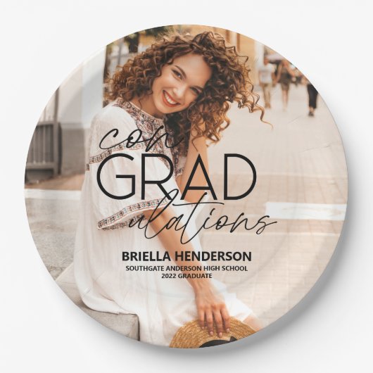 Assiettes En Carton ConGRADulations Plaques de papier de graduation (Devant)