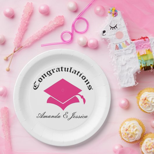 Assiettes En Carton Congrats personnalisable des plats d'obtention du (Fête)