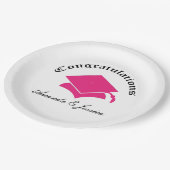 Assiettes En Carton Congrats personnalisable des plats d'obtention du (Angle)